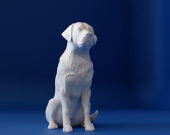 Labradorhund husdjursminnesstaty 3D-utskrift STL-fil, skulptur, diorama, husdjur, djur