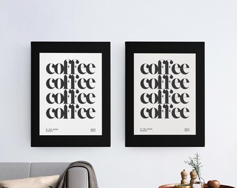 Coffee Wall Art | Coffee Lover | Minimalist Coffee Poster | Coffee Poster | Coffee Vibes | Coffee Bar Print Art | Brew Art | Digital Art