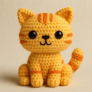 Amigurumi Cat - Cute Crochet Kitten, Handmade Plush Toy, Kawaii Cat, Stuffed Cat Toy, Perfect Gift for Cat Lovers