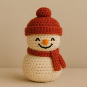 Amigurumi Snowman Crochet Toy | Handmade Winter Decor | Christmas Decoration & Gift | Knitted Snowman Plush