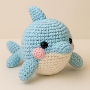 Cute Amigurumi Dolphin Plush | Handmade Dolphin Toy | Crochet Sea Creature | Soft Plush Dolphin | Ocean Themed Gift | Baby Shower Gift