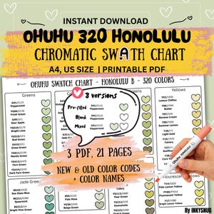 Vorgefüllte Ohuhu Honolulu 320 Farbpalette | Alte, neue Codes und Farbnamen