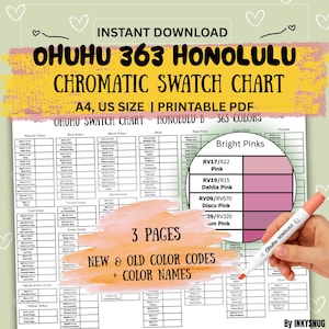 Ohuhu Honolulu 363色カラー見本チャート｜新旧コードとカラー名