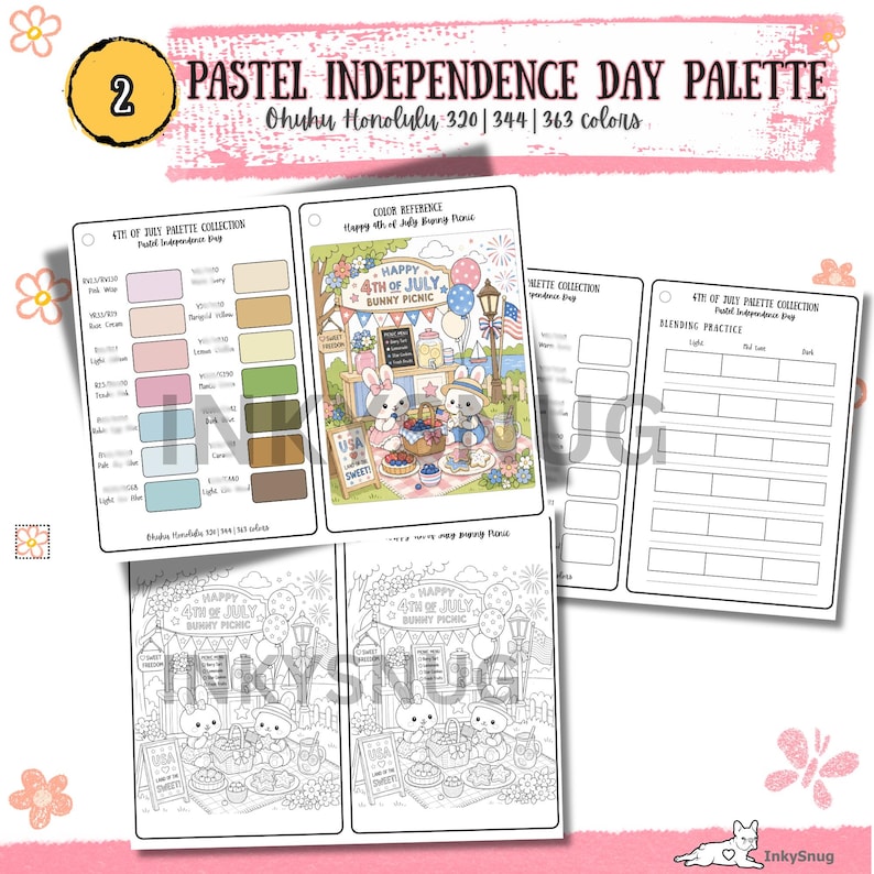 Ohuhu Marker Color Palette | 4th of July Collection | Big Bundle (PDF) image 8