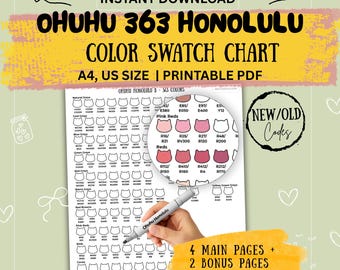 Ohuhu Honolulu 363 Farbmuster |  Neue, alte Codes | PDF Sofortdownload