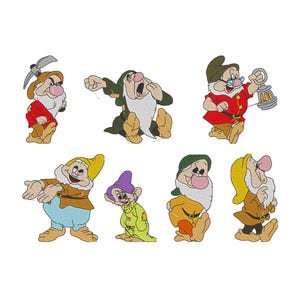 Embroidery Design Seven Dwarfs Snow White - 7 designs 4x4 Hoop