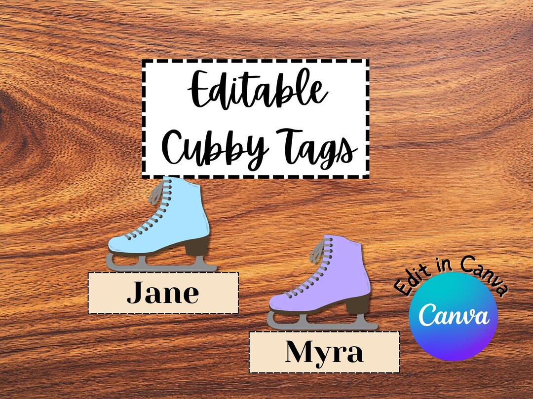 Ice Skating Cubby Tags | Winter Classroom Name Labels | 4 Colors ...