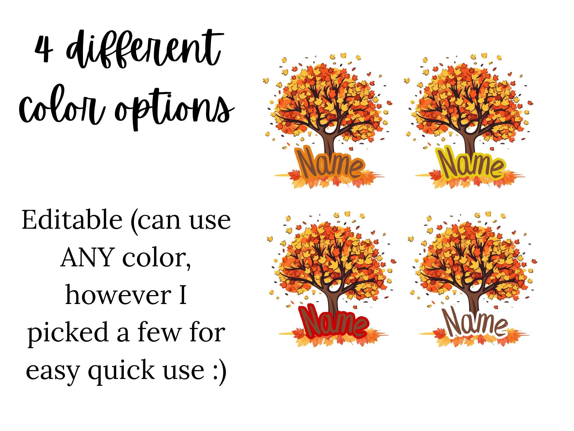 Fall Cubby Labels Printable Editable Autumn Tree Cubby Tags | Fall Classroom Labels | Printable ...