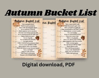 Cozy Autumn Bucket List: 3-Page Fall Activities PDF (Digital Download)