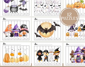 Halloween Number Puzzle: Printable Toddler Activity (PDF Download)