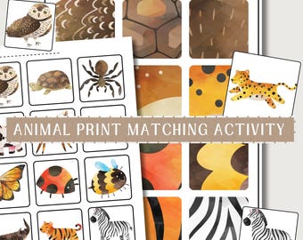 Matching-game dierenprint: bijsluiter peuter druk (pdf-download)