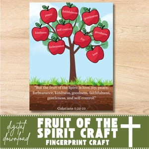 Fruit of the Spirit Craft - Sunday School Activity - Bible Lesson for Kids - Faith Based Learning - Christian Homeschool - Keepsake