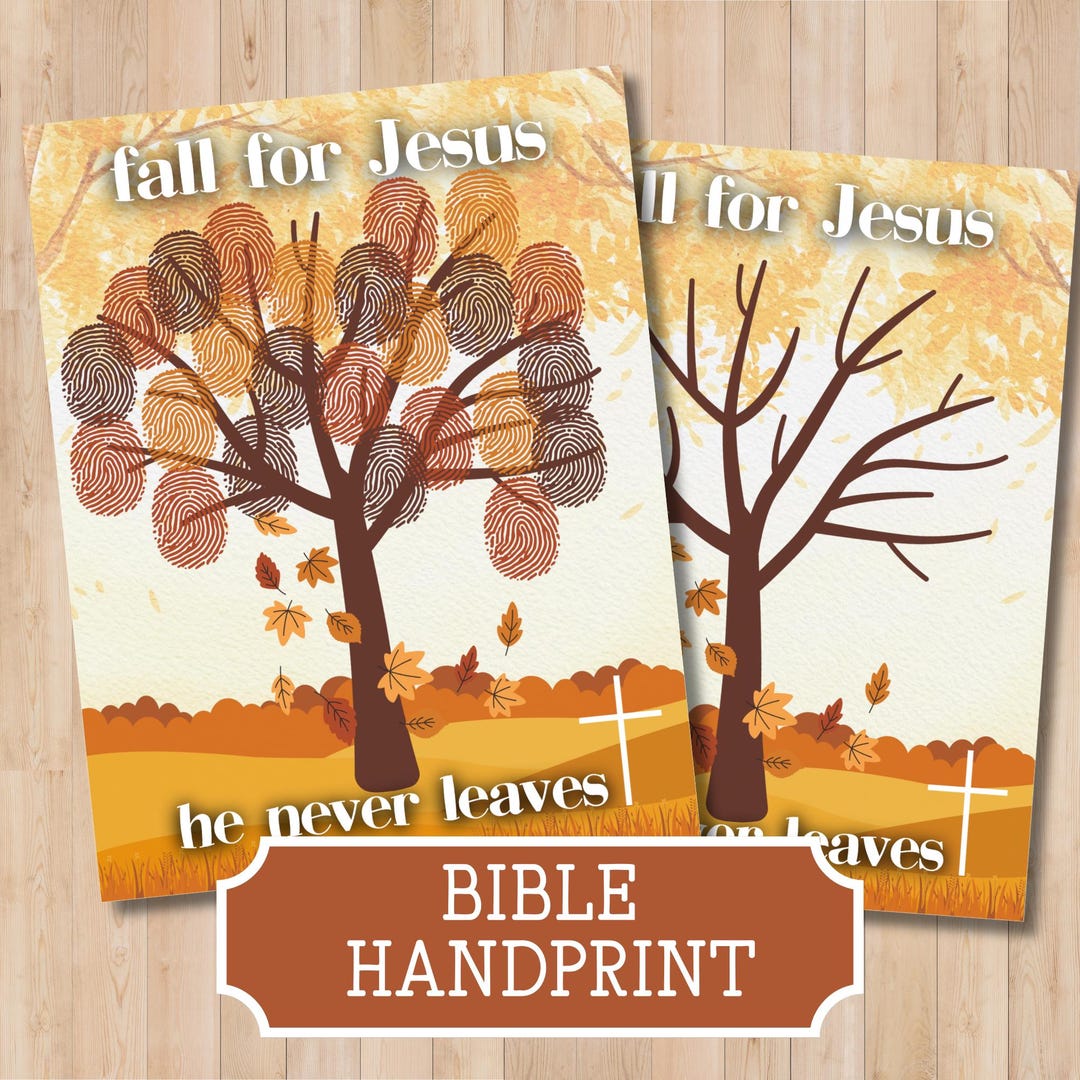 Autumn Bible Preschool Handprint Craft PDF Printable Etsy UK