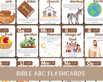 Bible Alphabet Flashcards: Christian ABC Scripture Cards (Printable PDF)