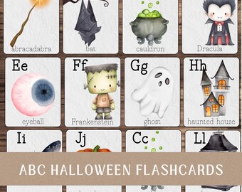 Halloween Alphabet Flashcards: ABC Printable for Toddlers & Preschool (PDF Printable)