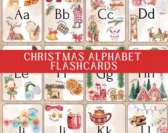Christmas Alphabet Flashcards: Preschool Christmas Craft Printable