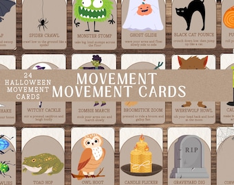 Tarjetas de movimiento de Halloween / Actividades preescolares (PDF imprimible)