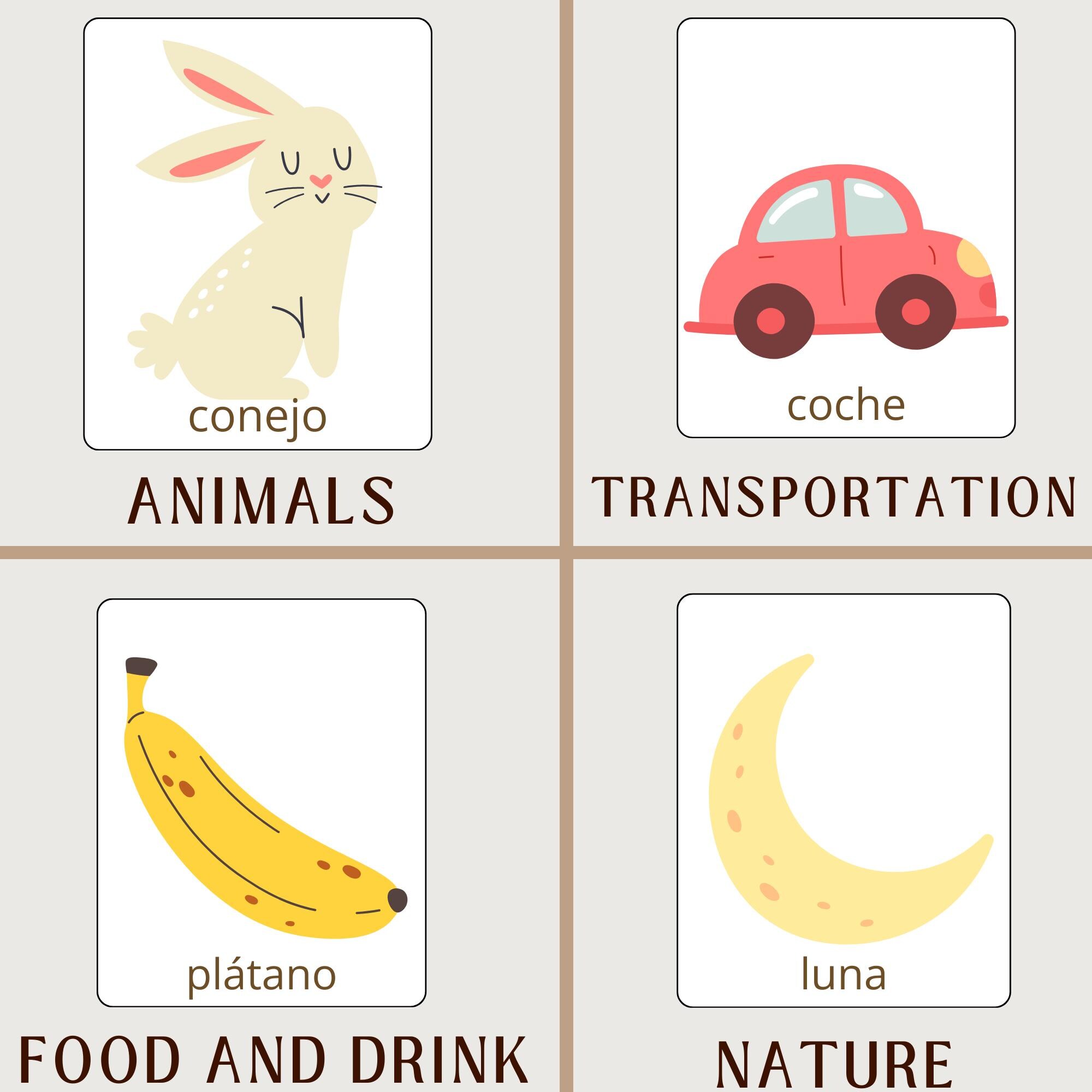 Spanish First Words Flashcards: Bilingual Learning for Toddlers (PDF ...