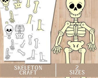 Halloween Preschool Skeleton Craft | Halloween Classroom Activity | Human Anatomy Printable