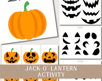 Jack-O'-Lantern Craft Activity for Preschool, Kindergarten, Classrooms, Homeschool: Halloween Printable