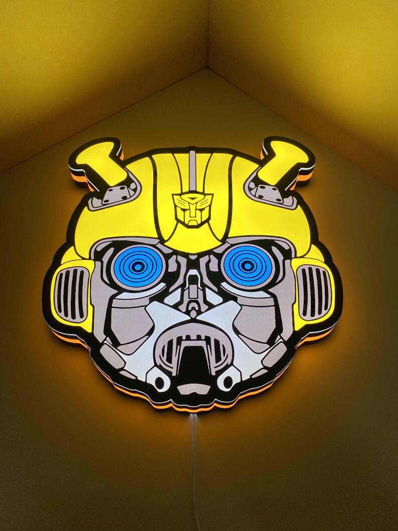 Transformers Bumblebee LED Wall Light - Custom Autobots Sign Lamp, Man ...