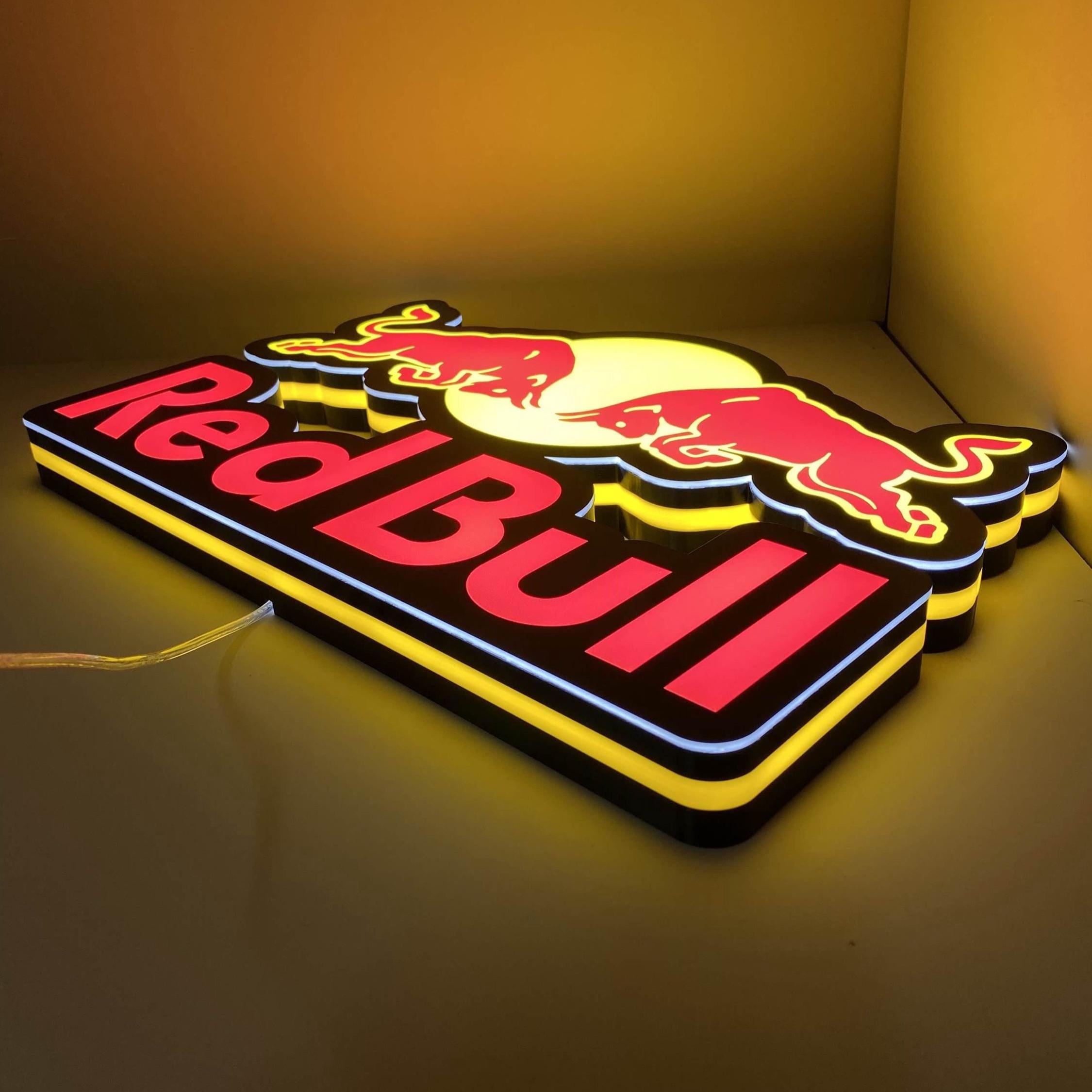 レッドブルLEDサインライト、エナジードリンクウォールアート、男の