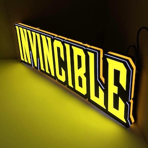 Invincible Comic Sign Light, Custom Superhero Wall Art for Game Room, Comic Book Fans Gift, Man Cave Decor