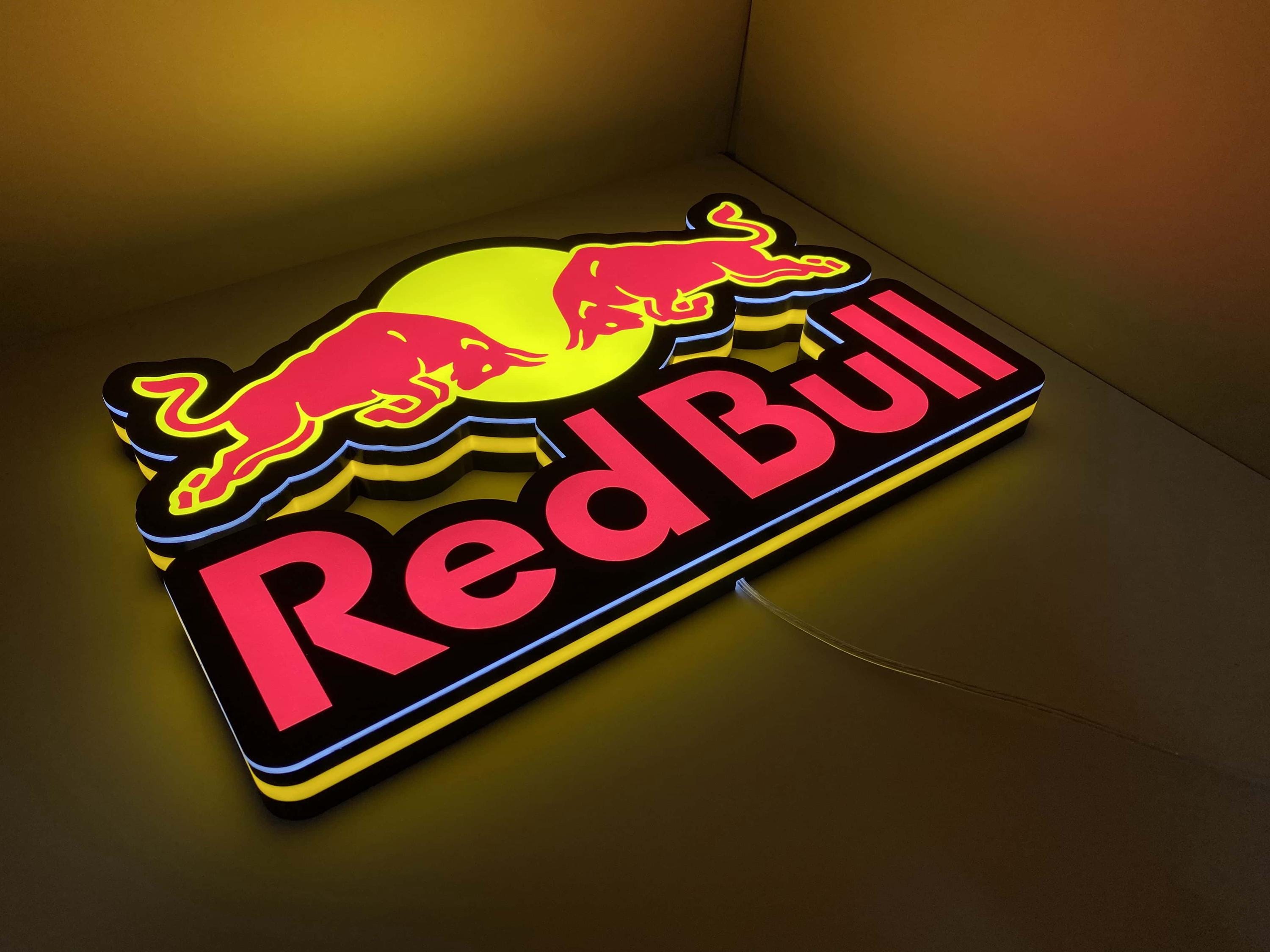 レッドブルサインライト レッドブルLEDサインライト、エナジードリンクウォールアート、男の