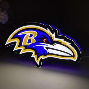 Baltimore Ravens LED Light Sign, Custom UV Printed Acrylic Team Sign Lamp, Football Man Cave Decor, Ravens Fan Gift