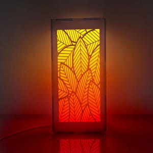 RGB Leaf Bone Art Light Box - 3-Side Color-Changing Led Night Light for Mood Lighting for Bedroom, Living Room, and Home Decor