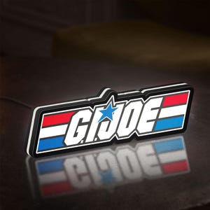 Glowing G.I. JOE Logo Night Light, G.I. Joe Fan Gift, Movie Room Decor, Man Cave Decor, Gamer Room Art, Military Enthusiast Gift Idea
