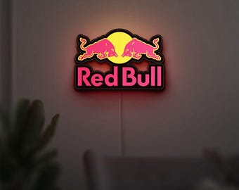 レッドブルLEDサインライト、エナジードリンクウォールアート、男の
