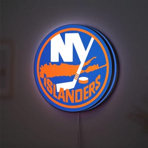 New York Islanders LED Light Box, Custom UV Printed Acrylic Hockey Team Sign Lamp, Perfect Gift for Ice Hockey Fans, Man Cave Decor
