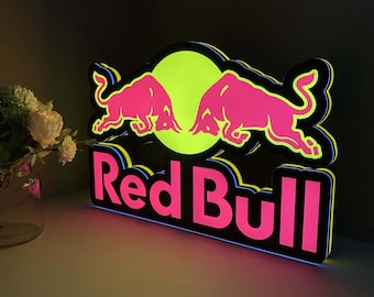 レッドブル　ライト レッドブルLEDサインライト、エナジードリンクウォールアート、男の