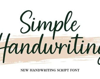 Simple Handwriting Font: Elegant Calligraphy Script (Downloadable), Natural Handwritten Signature Font Typeface, Cricut Canva Procreate