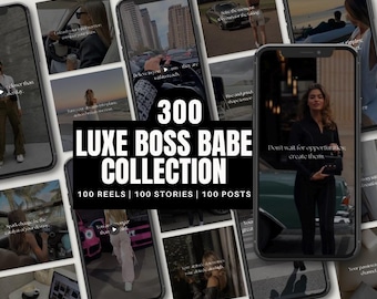 Luxury Boss Babe DFY Reels Instagram Posts & Stories Faceless Editable Quotes Girl Boss Social Media Female Entrepeneur Videos PLR MRR