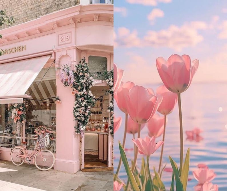 Pink aesthetic branding stock photos mockup for feminine businesses, showcasing luxury minimal pink visuals for websites, email marketing, digital products, and Etsy shop branding.