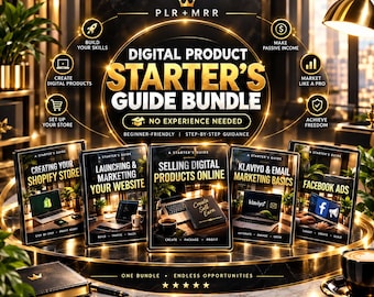 PLR MRR Digital Product Starter Guide Bundle | Resell Rights | Digital Products Business Guide | Online Business | Step by Step Guide