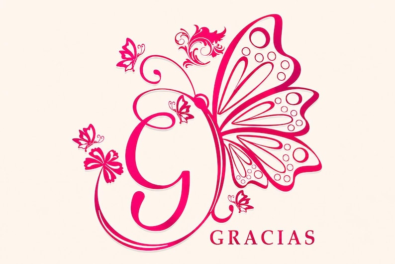 Elegant butterfly monogram font with floral initials and graceful script calligraphy, perfect for romantic wedding invitations, bridal stationery, save the dates, and feminine wedding designs.