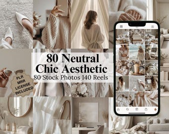 Beige Neutral Chic Aesthetic Stock Photos | Faceless Minimalist Lifestyle Girl Boss Images | PLR MRR Cream White IG Posts & Reels Templates