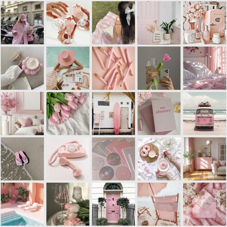 Minimal pink aesthetic stock images mockup with cohesive feminine branding visuals, PLR MRR Canva templates for professional Instagram and marketing content