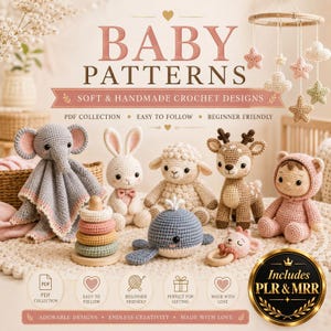 Ultimate crochet PDF library featuring thousands of creative patterns for amigurumi, granny squares, flowers, dolls, baby toys, decorations, and plushies.