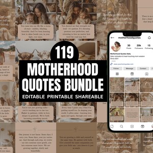 Motherhood Quotes Bundle Instagram Templates Mother's Day Quotes Mom Life Parenthood Quotes Mom Child Quotes Family Parenting Quotes PLR MRR