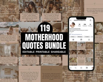 Motherhood Quotes Bundle Instagram Templates Mother's Day Quotes Mom Life Parenthood Quotes Mom Child Quotes Family Parenting Quotes PLR MRR