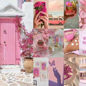 Canva-editable pink aesthetic stock photo bundle mockup showing customizable fonts, colors, and layouts, perfect for Instagram, Pinterest, and digital product creation with PLR MRR rights.