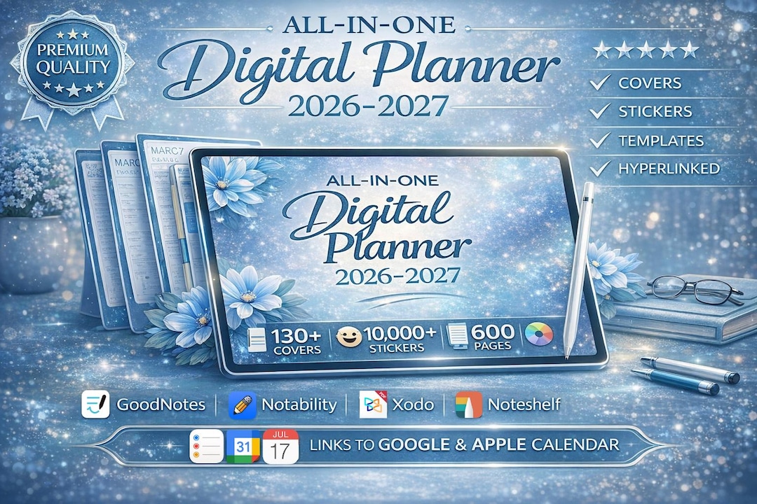All-in-one Digital Planner 2026 2027 2028 Digital Planner Digital ...