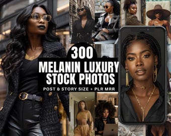 Estetiska stockbilder med melanin | Bilder på ansiktslösa afroamerikanska svarta kvinnor | Mallar för PLR MRR lyxiga melanininlägg och berättelser på Instagram
