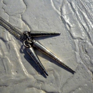 Sterling Silver Necklace, Three Pendant Necklace, Long Pendant Necklace, Silver Pendant Necklace, Modern Pendant Necklace, Multiple Pendant.