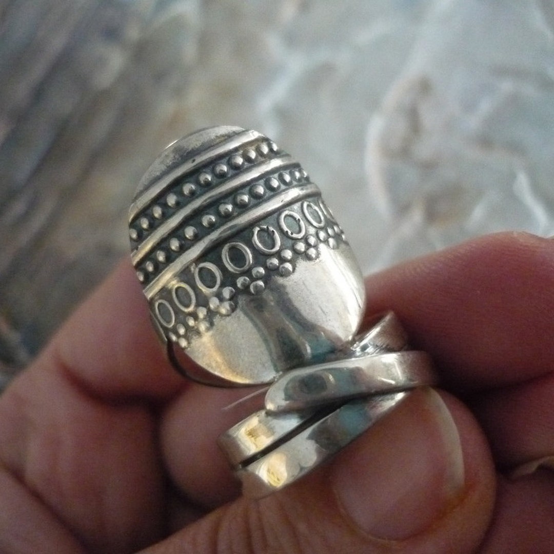 Sterling Silver Ring, Silver Wire Wrapped Ring, Wide Ring