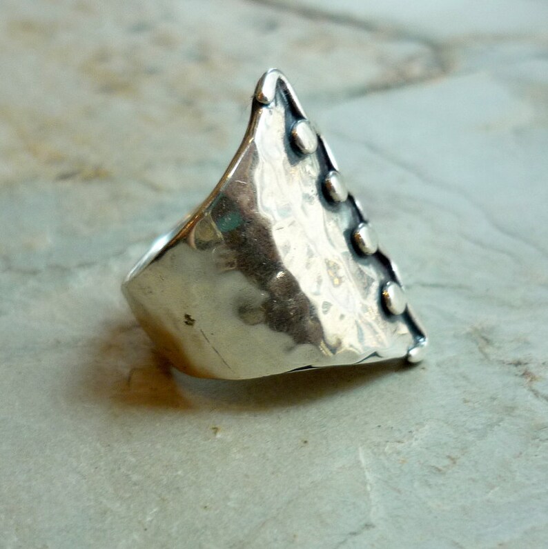 Sterling Silver Ring Wide Silver Ring Statement Silver Ring Etsy